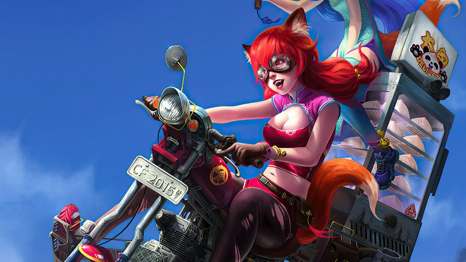 Девушка-Кошка За рулем велосипеда