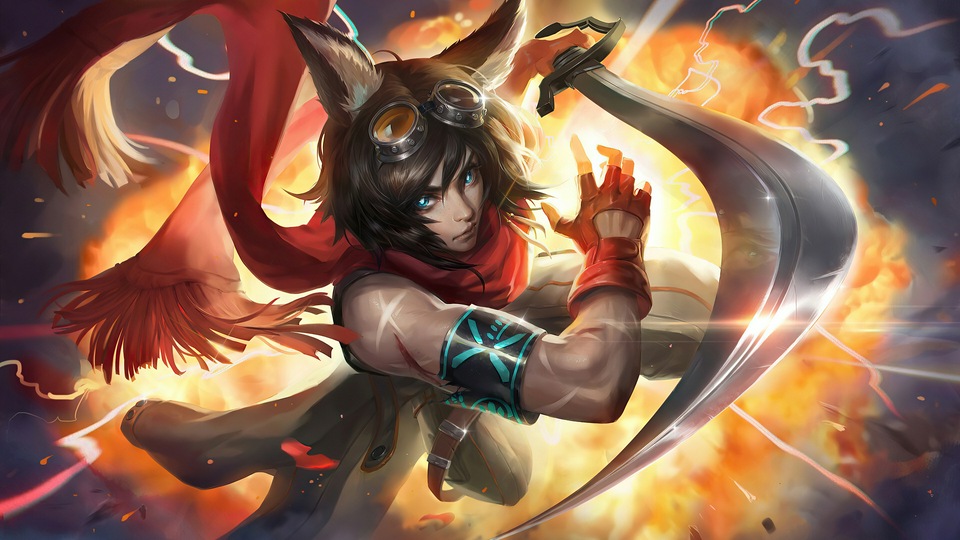 Девушка-кошка с мечом 4k