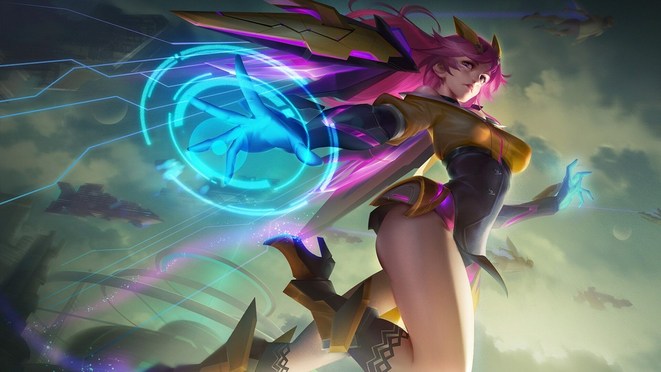 Розововолосая Мощная девушка 4k