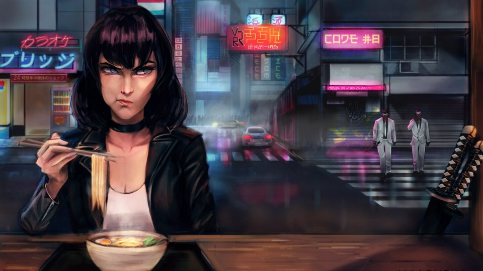 Девушка ест лапшу Капризная