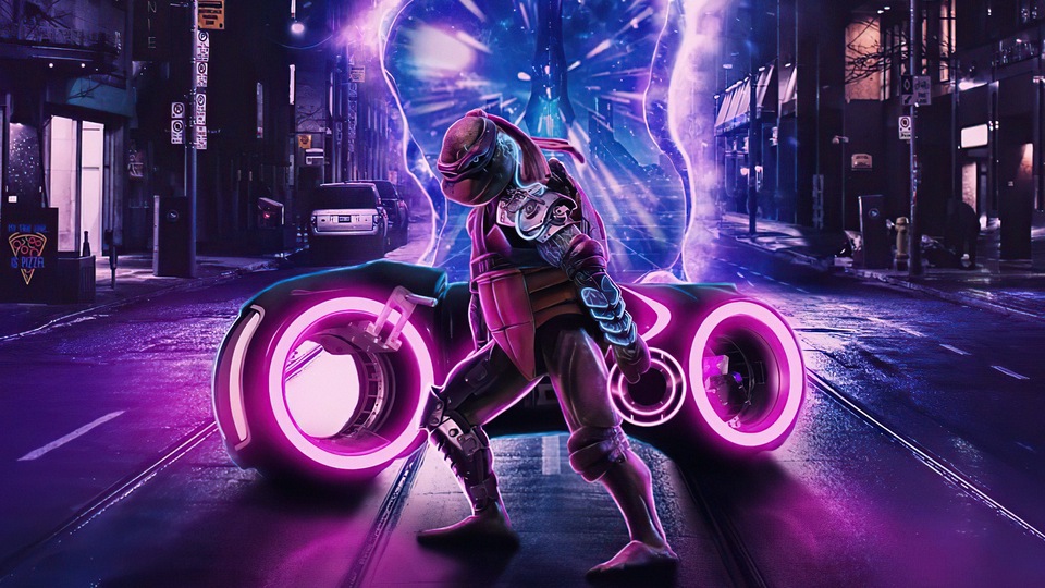 Scifi Tmnt Tron Bike 4k