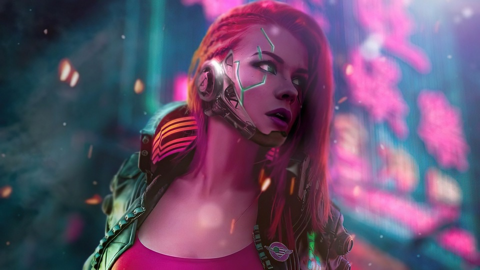 Киберпанк Scifi Girl 4k