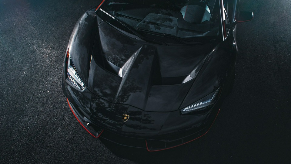 Lamborghini Centenario Coupe Спереди Черный карбон