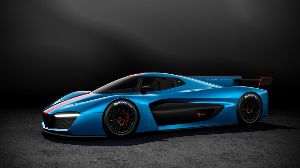 Скорость Pininfarina H2 Вид сбоку 4k