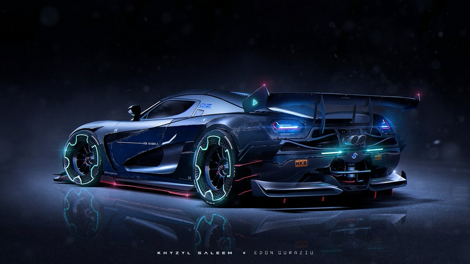 Удивительное художественное оформление спортивного автомобиля