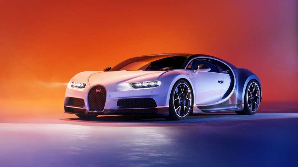 Двухцветный Bugatti Chiron 4K