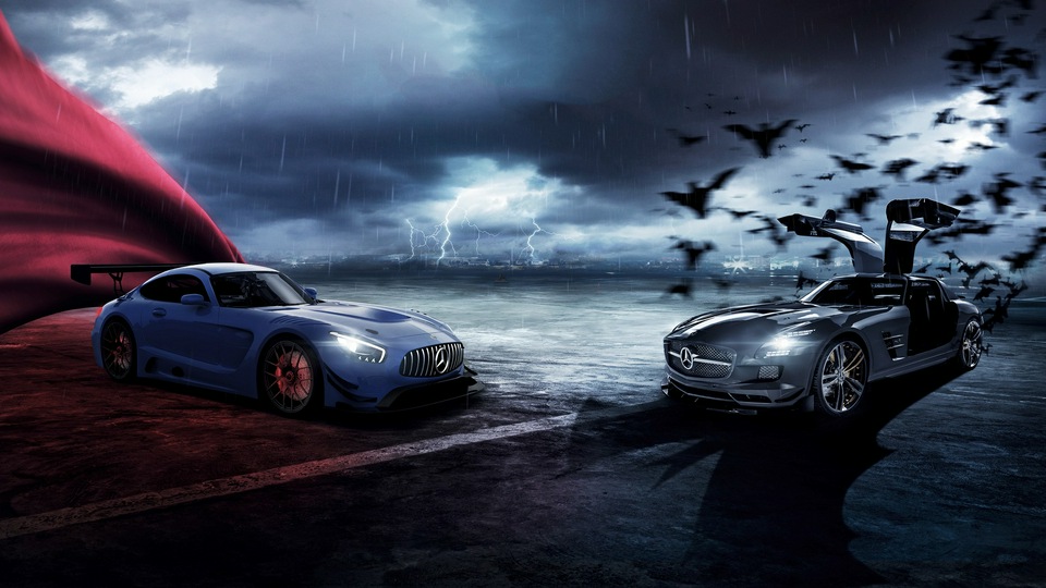 Mercedes AMG GT Супермен и Бэтмен