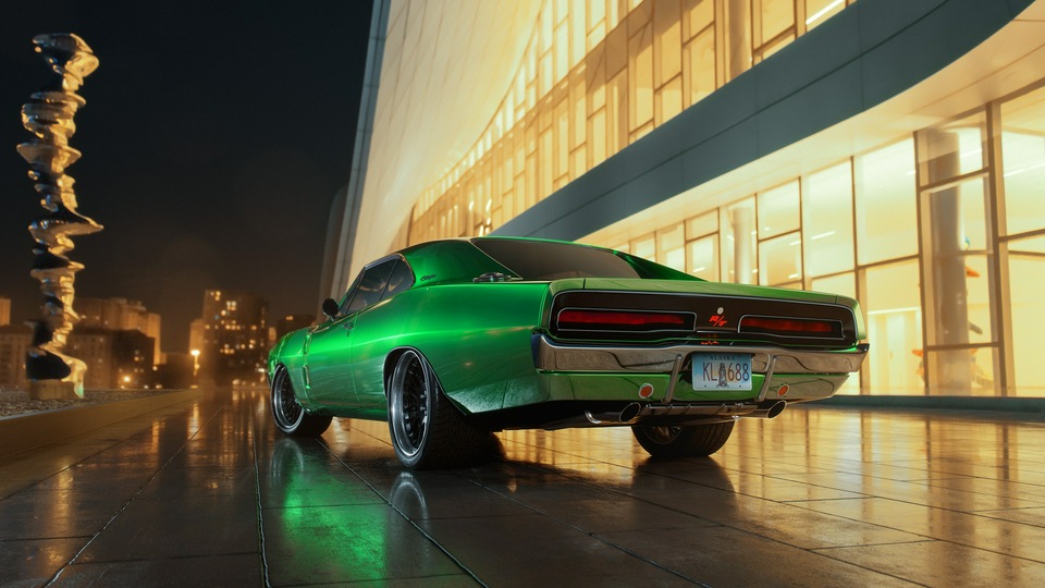 Dodge Charger 1969 RT сзади