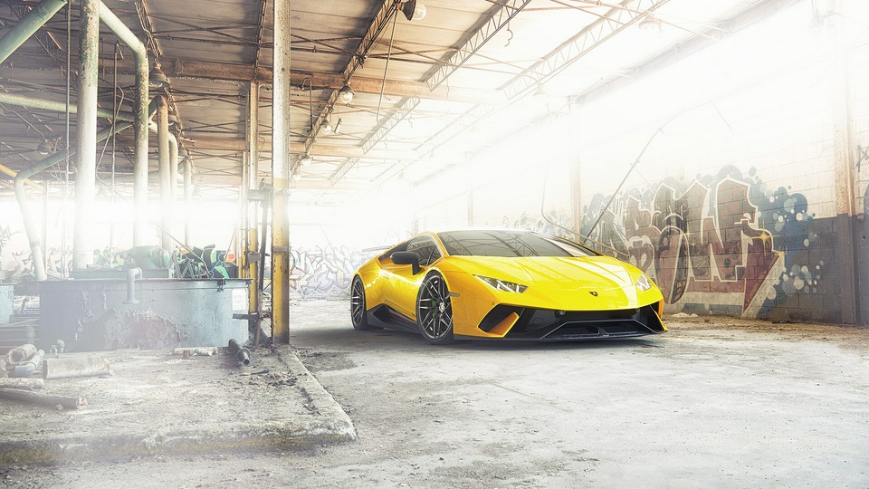 Желтый Lamborghini Huracan 2018