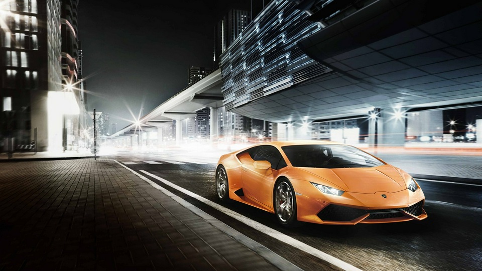 Оранжевый Lamborghini Huracan 8k