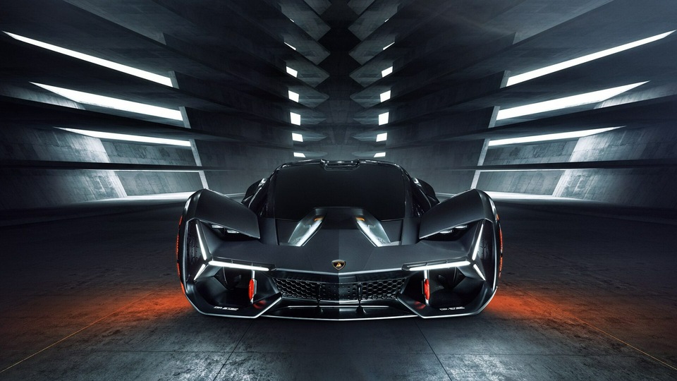 Передний автомобиль Lamborghini Terzo Millennio 2019