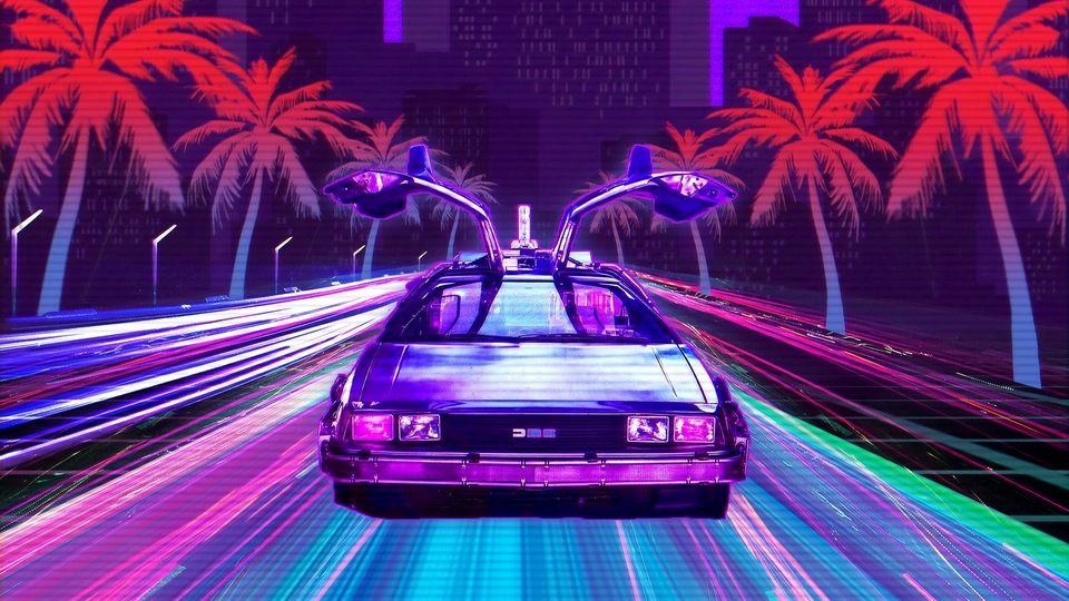 Ретро Люксовые автомобили Retrowave 4k