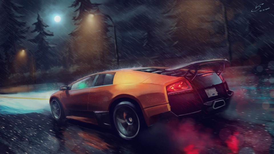 Цифровое искусство Lamborghini Murcielago SV