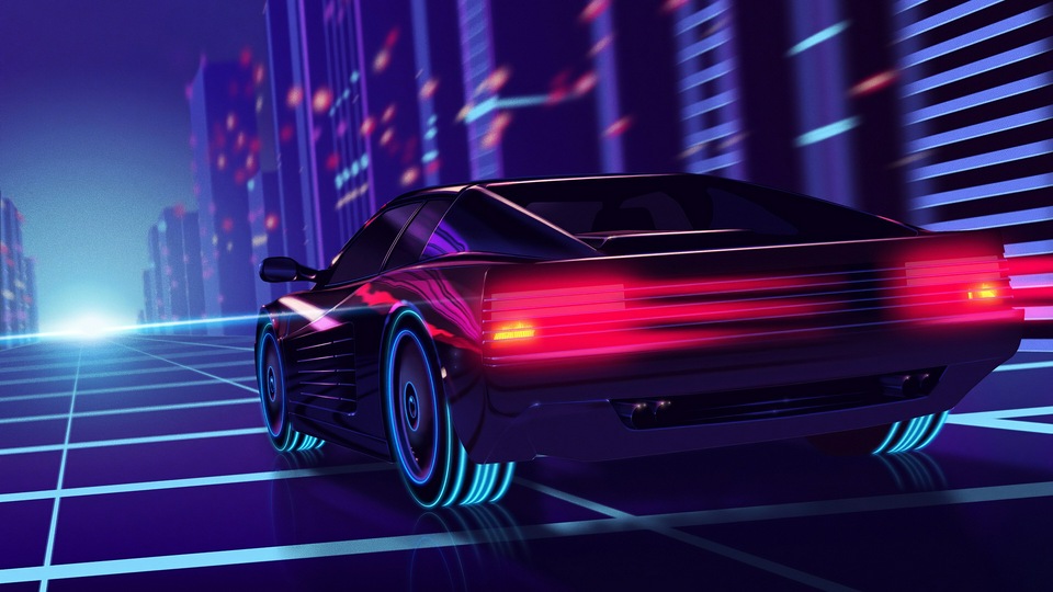 Synthwave Ferrari Testarossa 4k