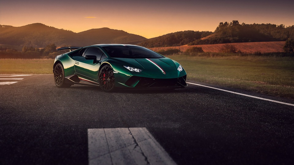 Зеленый Lamborghini Huracan 4k 2019