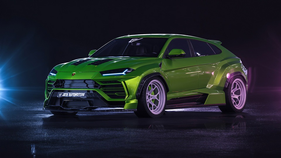 Широкий кузов Lamborghini Urus 4k