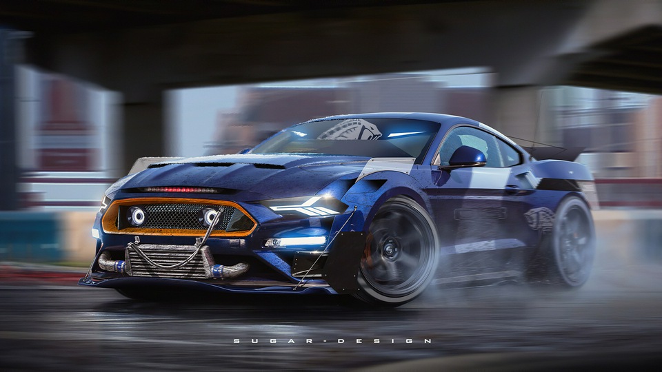 Уличные гонки Ford Mustang 4k