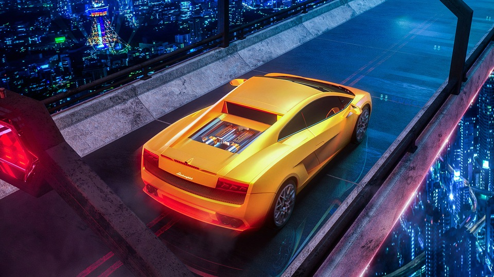 Оранжевый Lamborghini 4k 2020