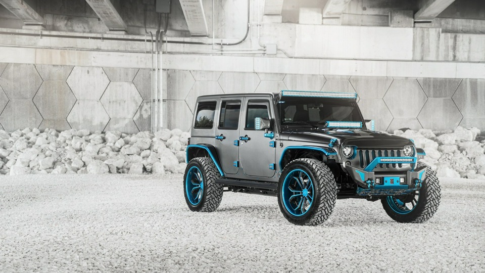 8k Jeep Wrangler Сине-серый