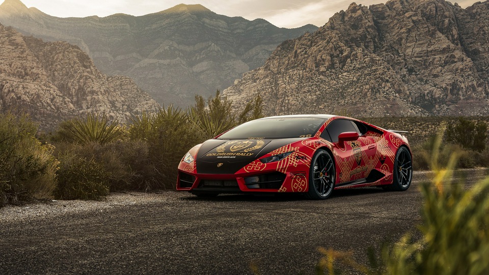 Lamborghini Huracan Красный 2020 4k