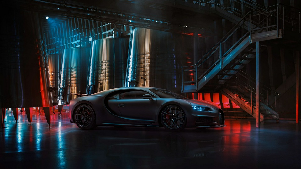 Черный Bugatti Chiron 2020 4k