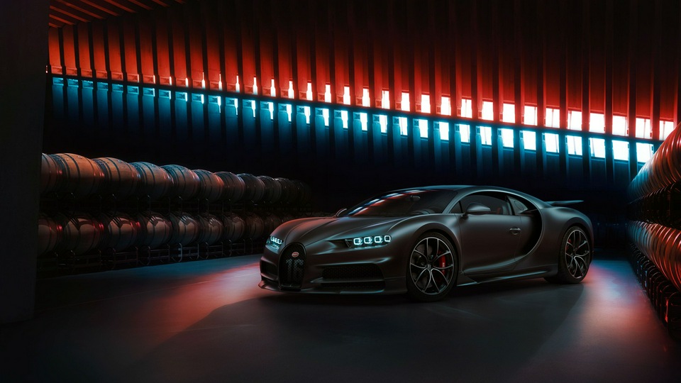 Черный Bugatti Chiron 2020