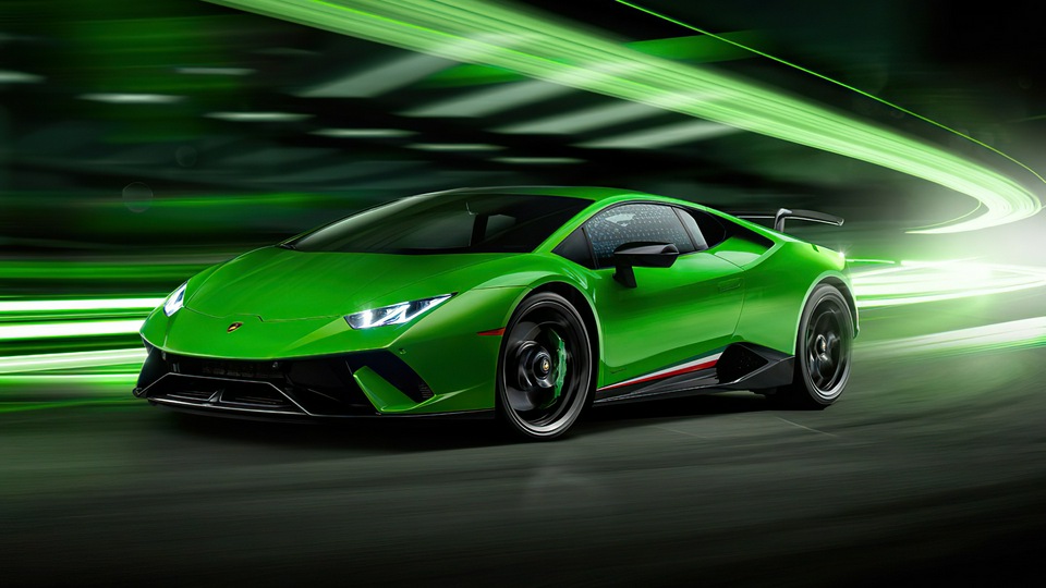 2020 Зеленый Lamborghini Huracan Performante 4k