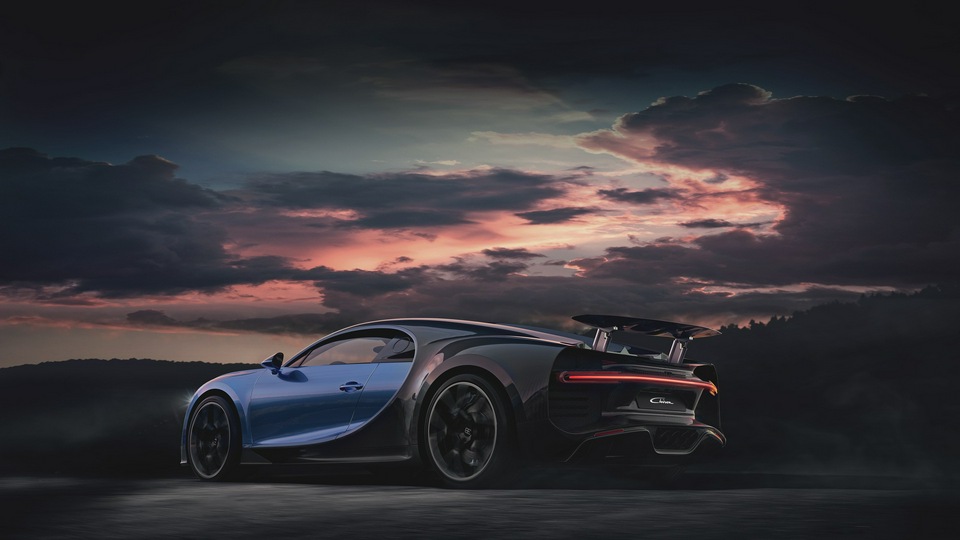 Синий Bugatti Chiron Sport 2020 4k