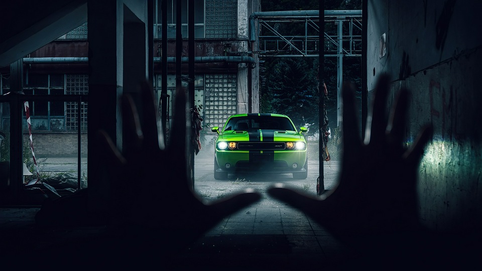 2020 Зеленый Dodge Challenger 4k