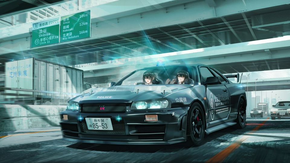 Nissan Gtr R34 Аниме Девушка 5k