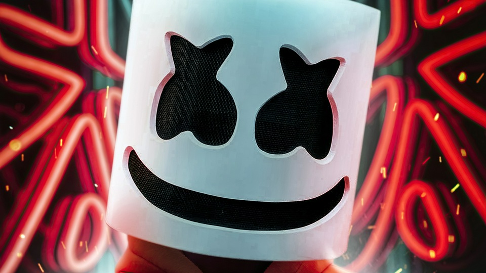 Оранжевая толстовка Marshmello 4k