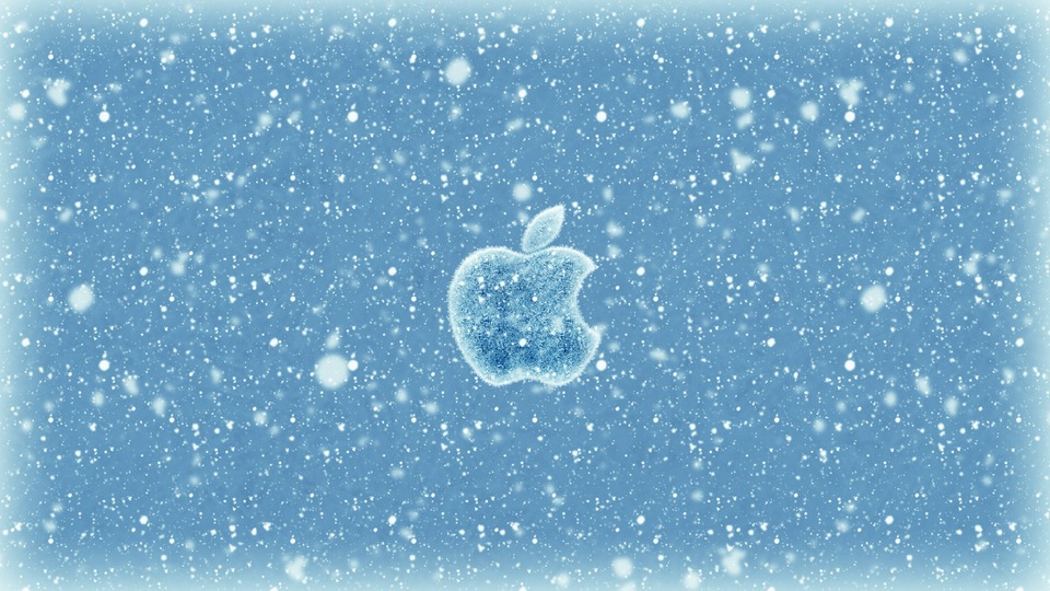 Логотип Apple Christmas Winter 4k