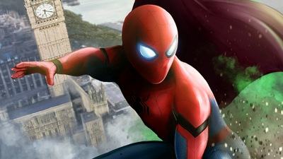 Человек-паук в Лондонском художественном произведении