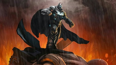 Большой Бэтмен на Бэтмобиле