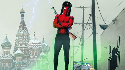 Концептуальный плакат Spider Slav 4k