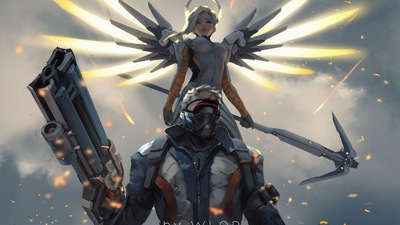 Иллюстрация милосердия и солдата 76 Overwatch