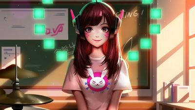 Художественное произведение школьницы Dva Overwatch