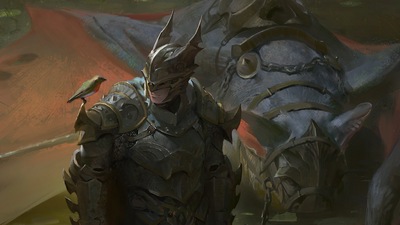 Произведение искусства "Темный рыцарь" в формате 4k