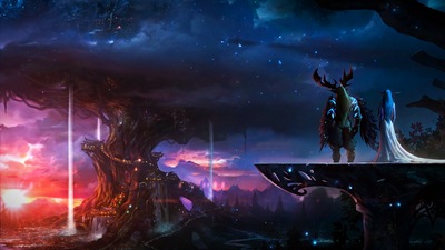 Эльф и Рыцарь World Of Warcraft