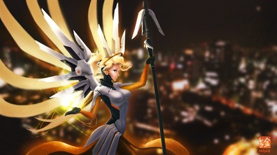 Фанарт Mercy Overwatch 4k