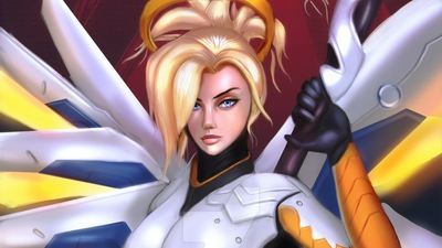 Цифровая работа Mercy Overwatch