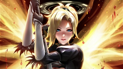 Фэнтези-арт Mercy Overwatch 5k