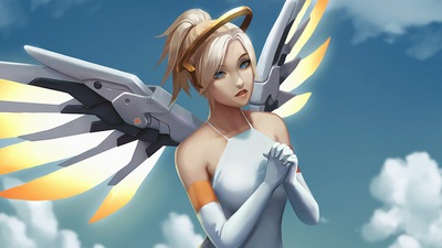 Милосердие Overwatch Art 4k