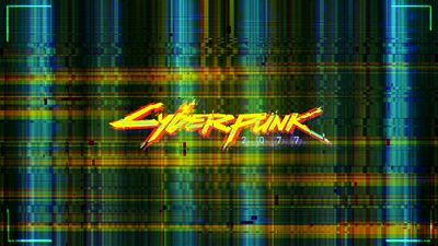 Логотип Cyberpunk 2077 Glitch 4k