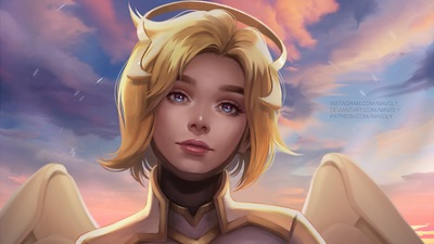 Концепт-арт Mercy Overwatch 2 4k