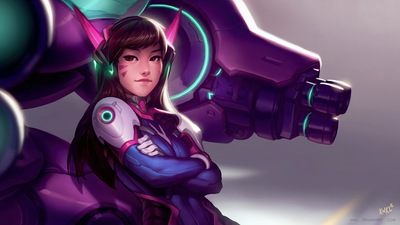 Обложка игры Dva Overwatch в формате 4k