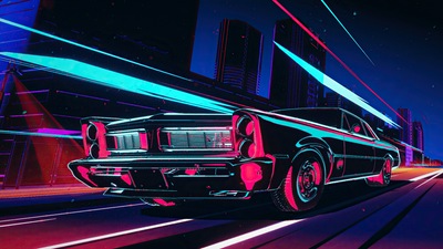 Ночь киберпанка Pontiac Gto 4k