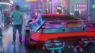 Автомобиль Quadra V Tech Cyberpunk 2077 4k