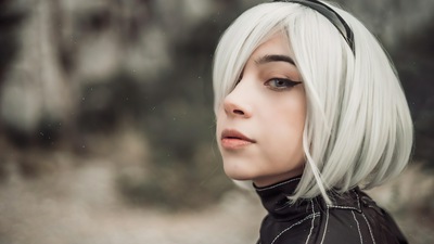 Глаз 2b Nier Automata Косплей 4k