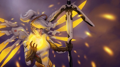 Золото Mercy Overwatch Fanart 5k